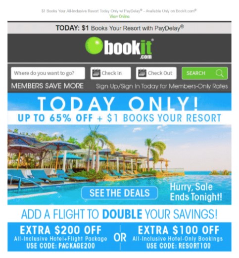 Bookit’s High Converting Email Template Example