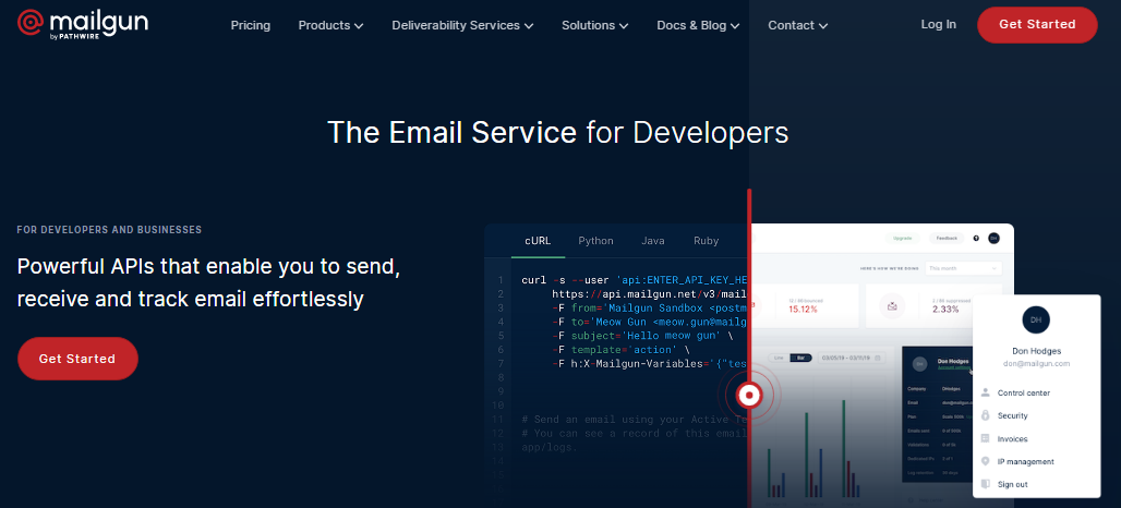 Mailgun is an effective SaaS service for email automation