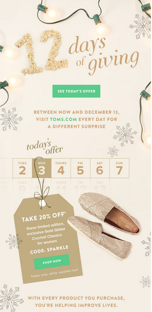 An Example of an Advent Calendar Email