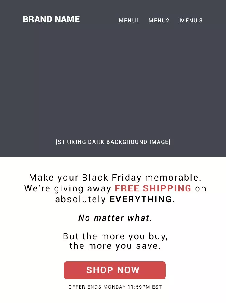Simple black friday email template