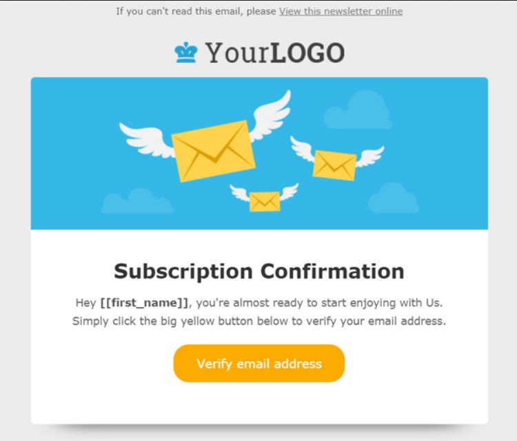Notification letter sent automatically after newsletter subscription