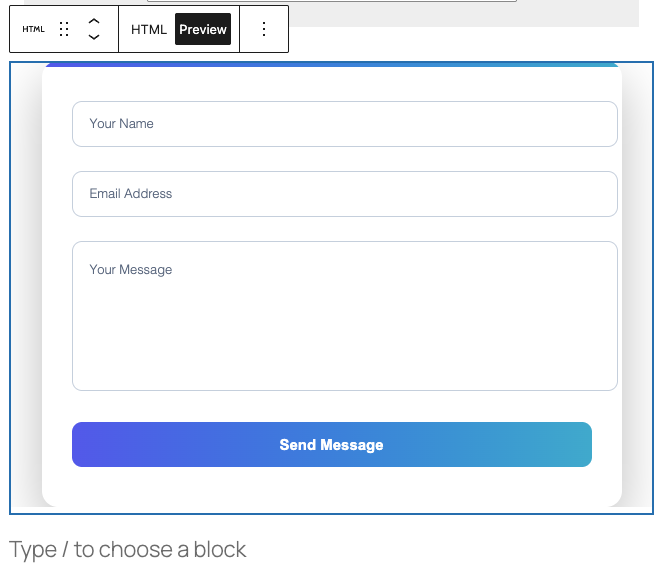Сustom HTML and CSS code for WordPress Contact form