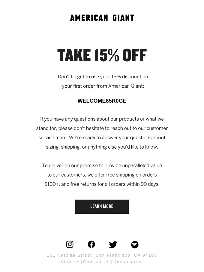 email-marketing-strategy-example-of-email-with discount-code